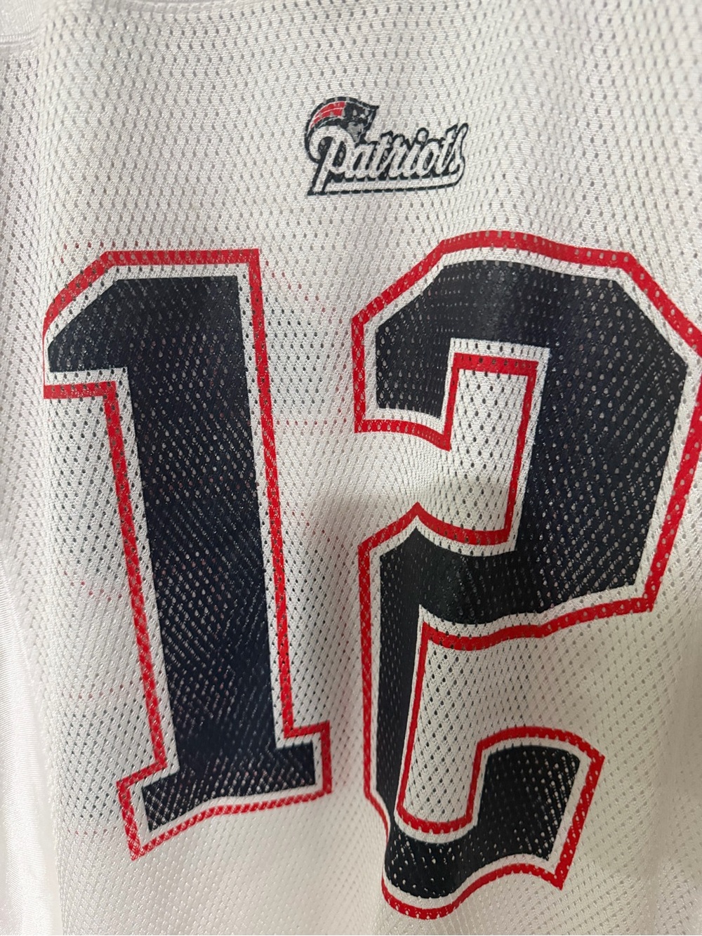 Reebok Tom Brady White Navy & Red #12 Patriots Jersey